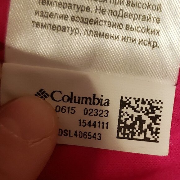 Columbia Girl's Pink Blue Grey Camo Print White Polka Dot Hooded Fleece Jacket L - Picture 7 of 12